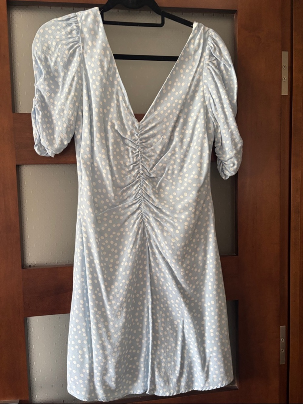 Zara Light Blue Polka Dot Mini Dress